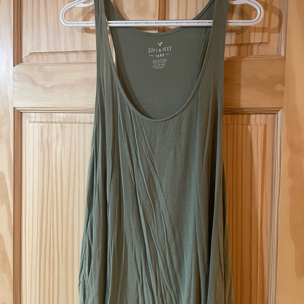 American Eagle Outfitters Soft & Sexy Green Tank Top
